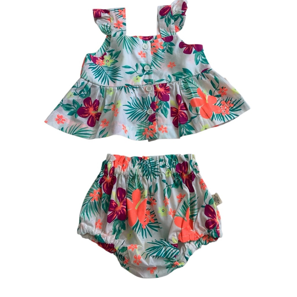 Floral Baby Matching Set with Ruffle Straps - Picture 3 of 4